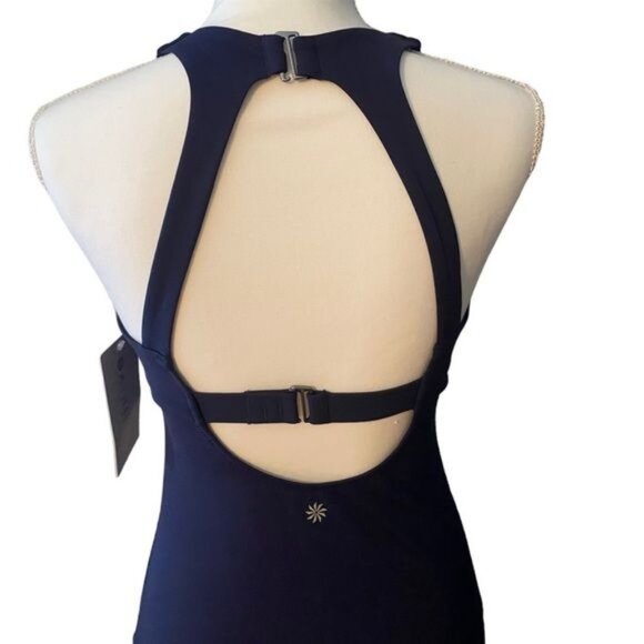 Athleta Women Maldives Swim Tankini Blue Swim Tank UPF 50+ Beach Vacation 32 B/C - Picture 5 of 6